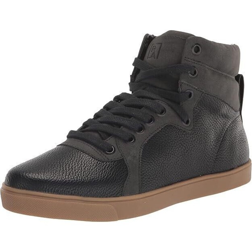 NEW Rebecca Allen Womens High Top Lace Up Side Zip Sneakers Black 7M Fits 6.5